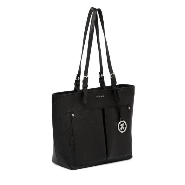 Siyah Hakiki Deri Kadın Omuz Çantası - S25K1BC80529-A41 - 2