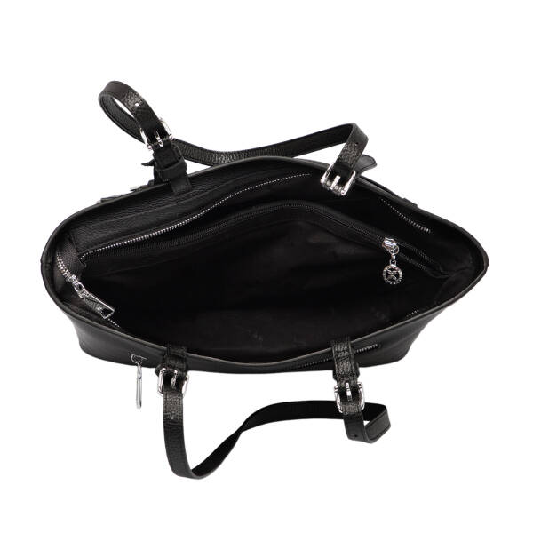 Siyah Hakiki Deri Kadın Omuz Çantası - S25K1BC80529-A41 - 4