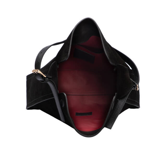 Siyah Hakiki Deri Kadın Omuz Çantası - S25K1BC80530-H30 - 4