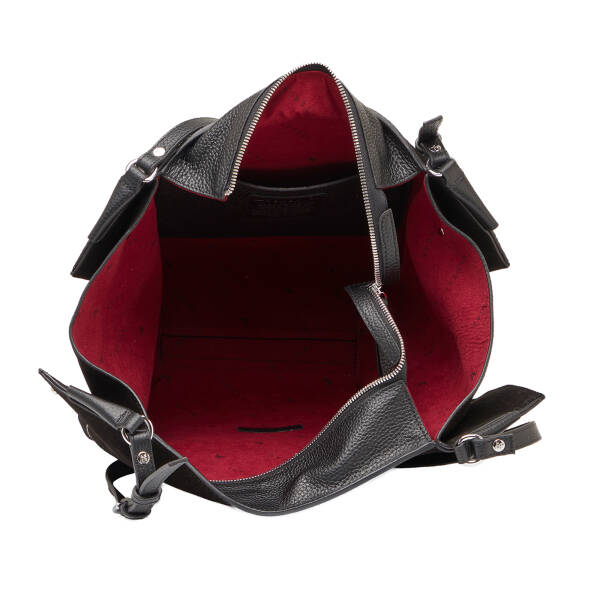 Siyah Hakiki Deri Kadın Omuz Çantası - S25K1BC80533-V4M - 4