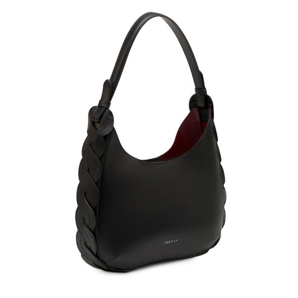 Siyah Hakiki Deri Kadın Omuz Çantası - S26Y1BC80545-A55 - 2