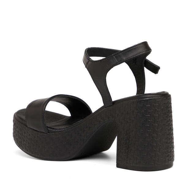 Siyah Hakiki Deri Kadın Sandalet - K25Y1SN67768-A23 - 4