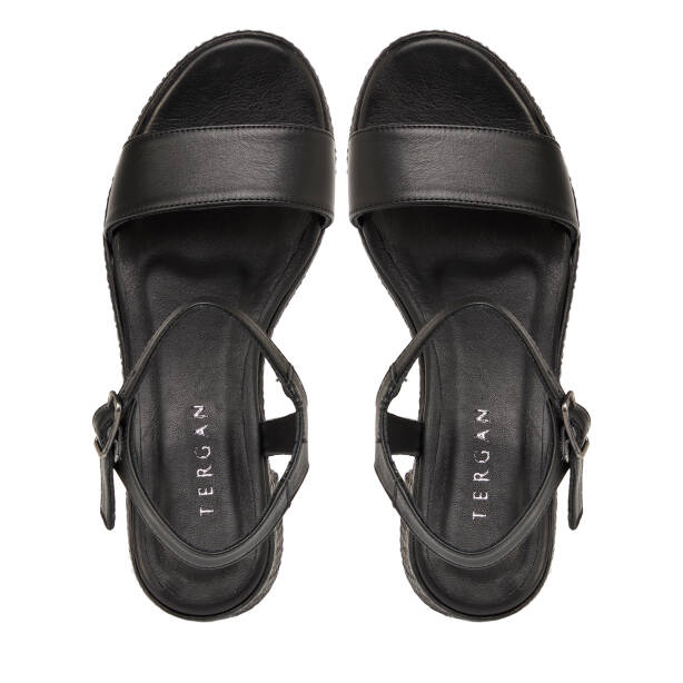 Siyah Hakiki Deri Kadın Sandalet - K25Y1SN67768-A23 - 5