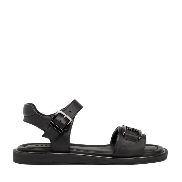 Siyah Hakiki Deri Kadın Sandalet - K25Y1SN67769-A23 