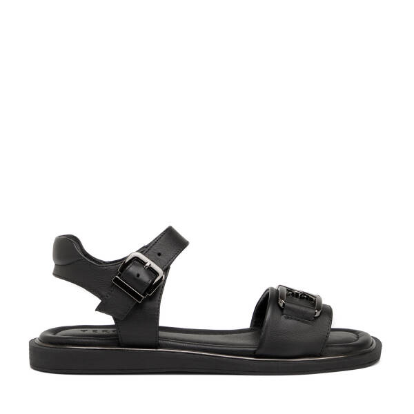 Siyah Hakiki Deri Kadın Sandalet - K25Y1SN67769-A23 - 1