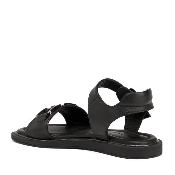 Siyah Hakiki Deri Kadın Sandalet - K25Y1SN67769-A23 - 4