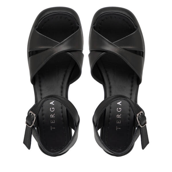 Siyah Hakiki Deri Kadın Sandalet - K25Y1SN67871-A23 - 5