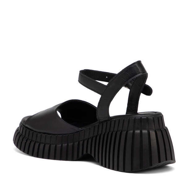 Siyah Hakiki Deri Kadın Sandalet - K25Y1SN67873-A23 - 4