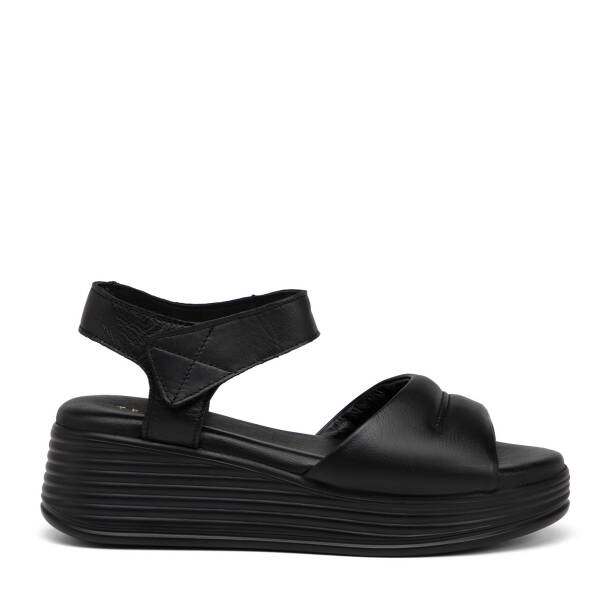 Siyah Hakiki Deri Kadın Sandalet - K25Y1SN67986-A23 - 1