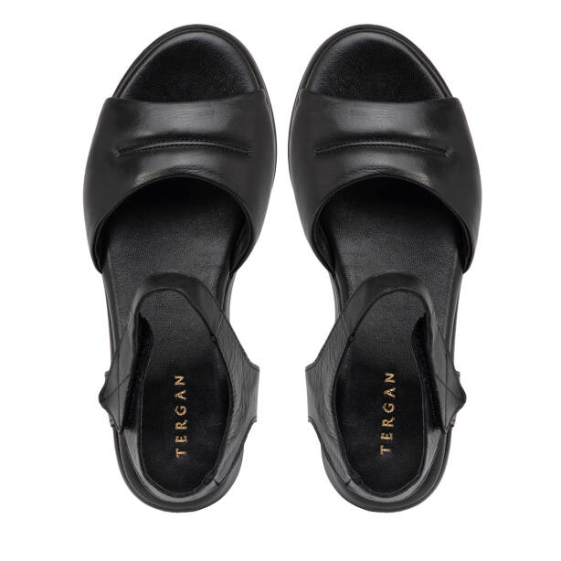 Siyah Hakiki Deri Kadın Sandalet - K25Y1SN67986-A23 - 5