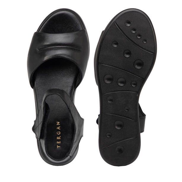 Siyah Hakiki Deri Kadın Sandalet - K25Y1SN67986-A23 - 6