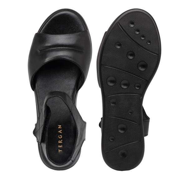 Siyah Hakiki Deri Kadın Sandalet - K25Y1SN67986-A23 - 6
