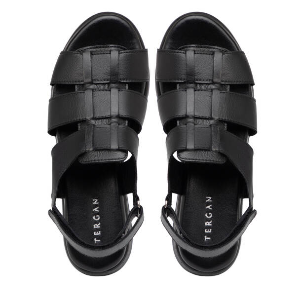 Siyah Hakiki Deri Kadın Sandalet - K25Y1SN67987-A23 - 5