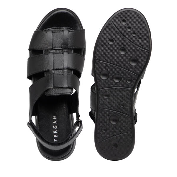 Siyah Hakiki Deri Kadın Sandalet - K25Y1SN67987-A23 - 6