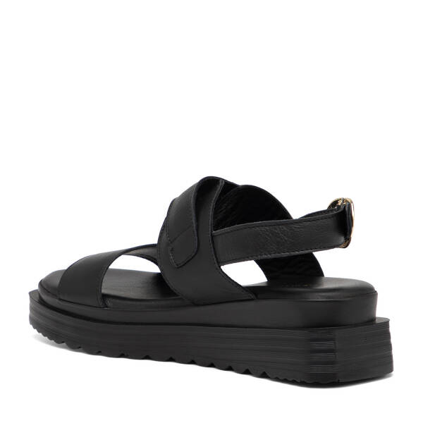Siyah Hakiki Deri Kadın Sandalet - K25Y1SN67989-A23 - 4