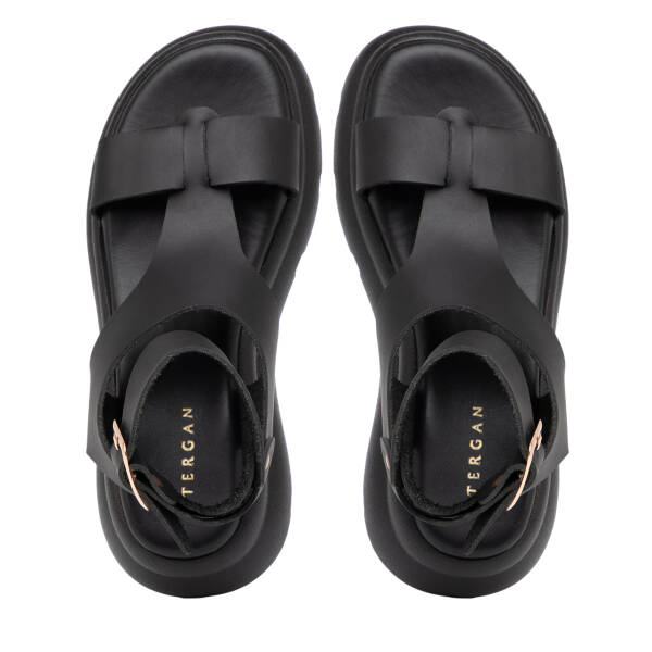 Siyah Hakiki Deri Kadın Sandalet - K25Y1SN67991-A23 - 5