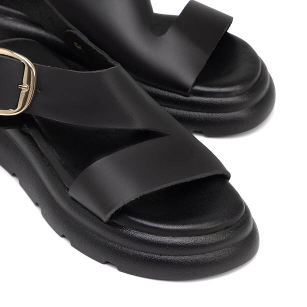 Siyah Hakiki Deri Kadın Sandalet - K25Y1SN67992-A23 - 3