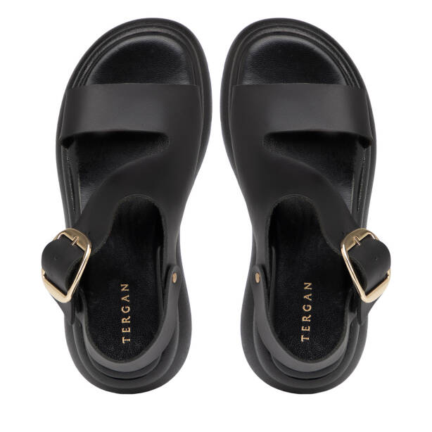 Siyah Hakiki Deri Kadın Sandalet - K25Y1SN67992-A23 - 5