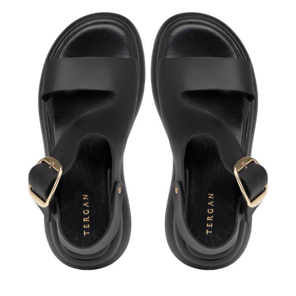 Siyah Hakiki Deri Kadın Sandalet - K25Y1SN67992-A23 - 5