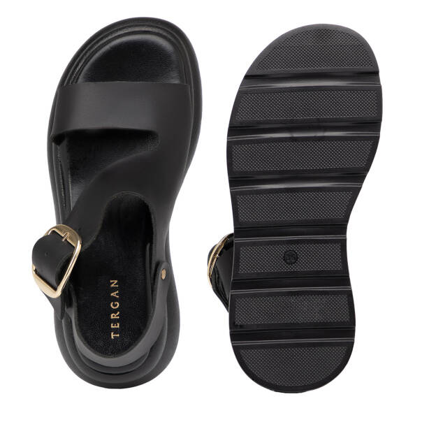 Siyah Hakiki Deri Kadın Sandalet - K25Y1SN67992-A23 - 6