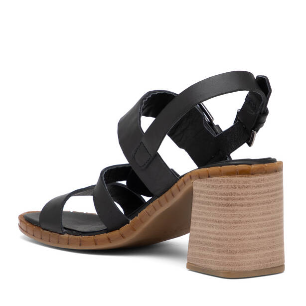 Siyah Hakiki Deri Kadın Sandalet - K25Y1SN68018-A23 - 4