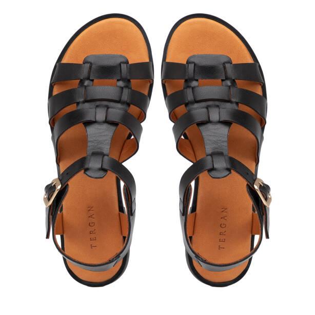 Siyah Hakiki Deri Kadın Sandalet - K25Y1SN68105-A23 - 5