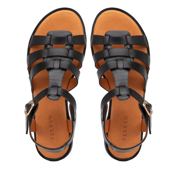 Siyah Hakiki Deri Kadın Sandalet - K25Y1SN68105-A23 - 5