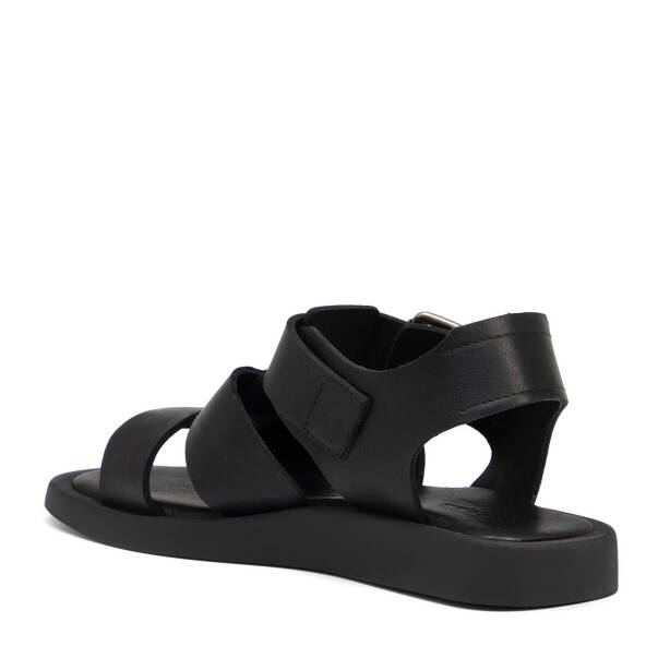Siyah Hakiki Deri Kadın Sandalet - K25Y1SN68107-A23 - 4