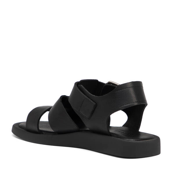 Siyah Hakiki Deri Kadın Sandalet - K25Y1SN68107-A23 - 4