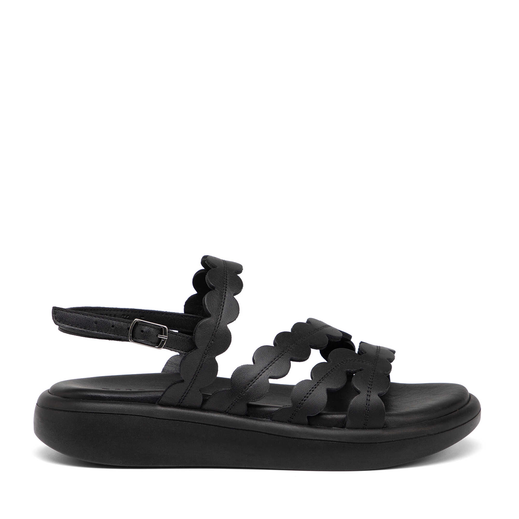 Siyah Hakiki Deri Kadın Sandalet - K25Y1SN68108-A23