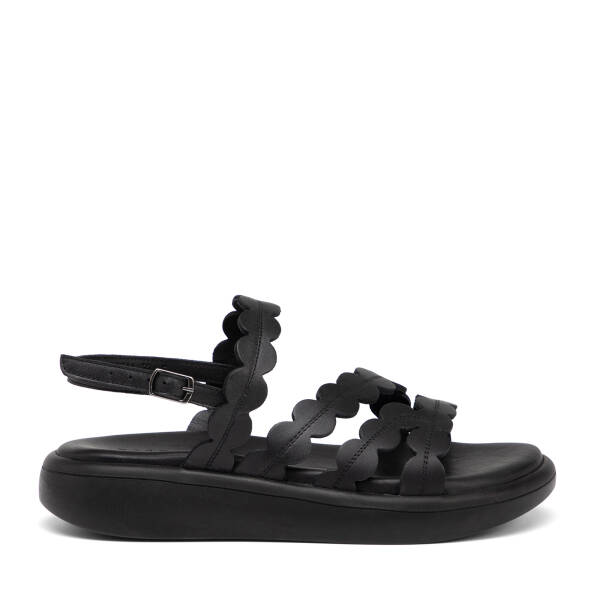 Siyah Hakiki Deri Kadın Sandalet - K25Y1SN68108-A23 - 1