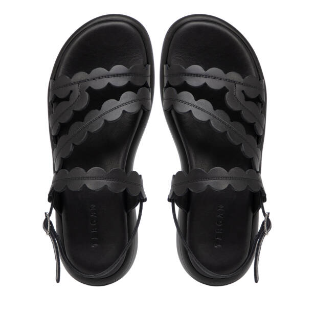 Siyah Hakiki Deri Kadın Sandalet - K25Y1SN68108-A23 - 5