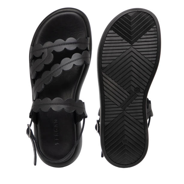 Siyah Hakiki Deri Kadın Sandalet - K25Y1SN68108-A23 - 6