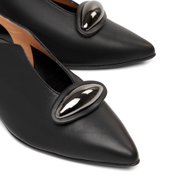 Siyah Hakiki Deri Kadın Sandalet - K26Y1AY68566-A23 - Tergan