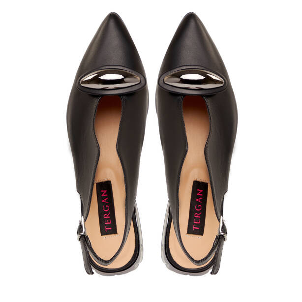 Siyah Hakiki Deri Kadın Sandalet - K26Y1AY68566-A23 - Tergan