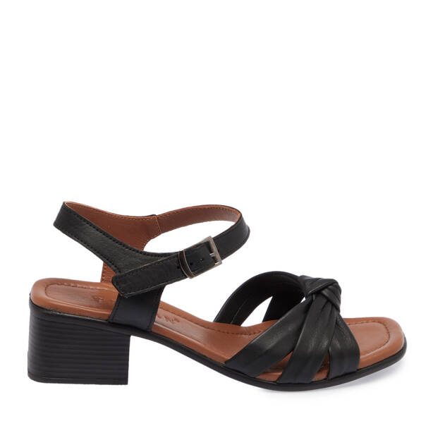 Siyah Hakiki Deri Kadın Sandalet - K26Y1SN68369-A23 - 3