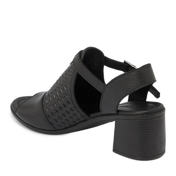 Siyah Hakiki Deri Kadın Sandalet - K26Y1SN68371-A23 - 2