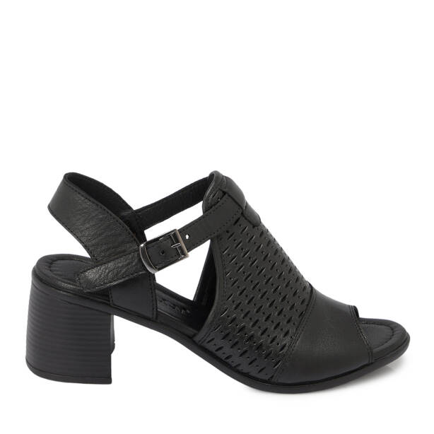 Siyah Hakiki Deri Kadın Sandalet - K26Y1SN68371-A23 - 3