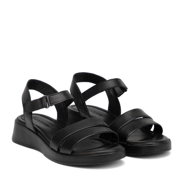 Siyah Hakiki Deri Kadın Sandalet - K26Y1SN68410-A23 - 2