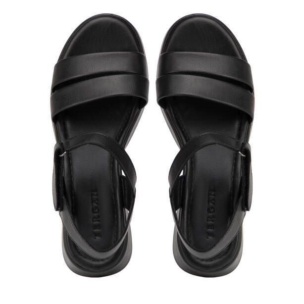 Siyah Hakiki Deri Kadın Sandalet - K26Y1SN68410-A23 - 5