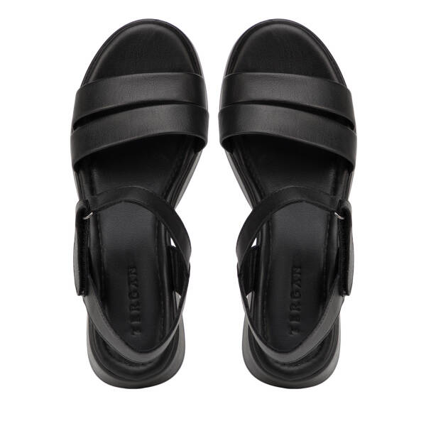 Siyah Hakiki Deri Kadın Sandalet - K26Y1SN68410-A23 - 5