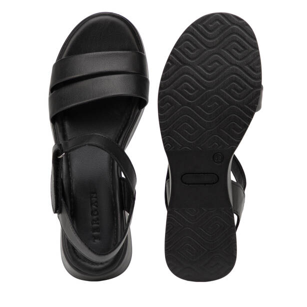 Siyah Hakiki Deri Kadın Sandalet - K26Y1SN68410-A23 - 6