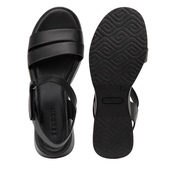 Siyah Hakiki Deri Kadın Sandalet - K26Y1SN68410-A23 - 6