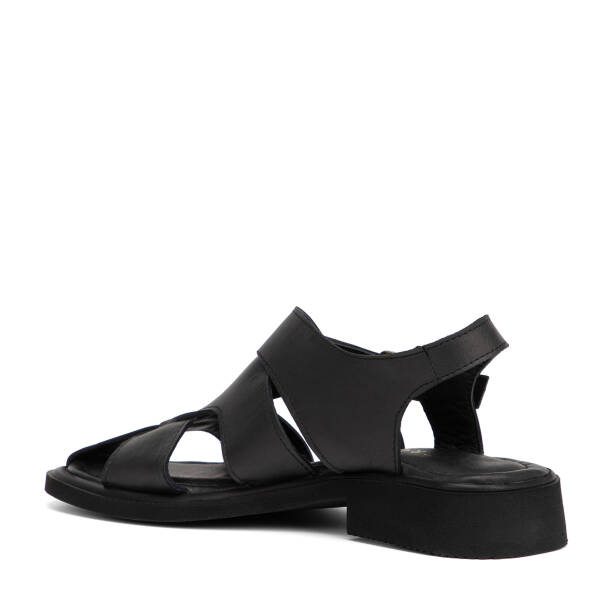 Siyah Hakiki Deri Kadın Sandalet - K26Y1SN68426-A23 - 4