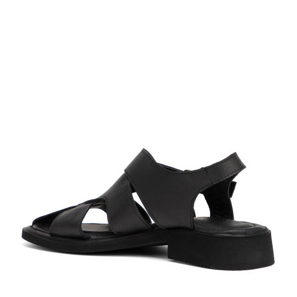Siyah Hakiki Deri Kadın Sandalet - K26Y1SN68426-A23 - 4
