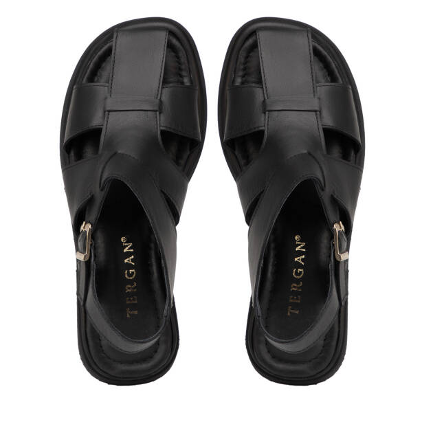 Siyah Hakiki Deri Kadın Sandalet - K26Y1SN68426-A23 - 5
