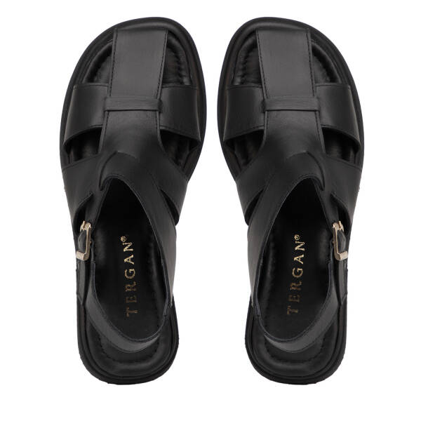 Siyah Hakiki Deri Kadın Sandalet - K26Y1SN68426-A23 - 5
