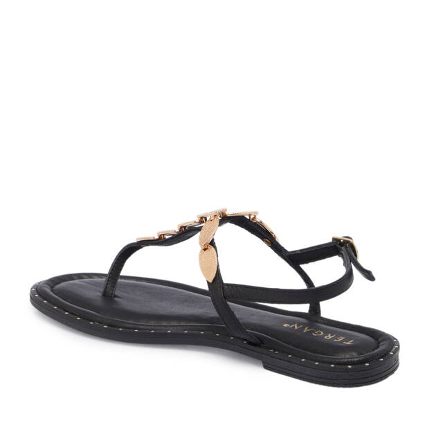 Siyah Hakiki Deri Kadın Sandalet - K26Y1SN68430-A23 - 2