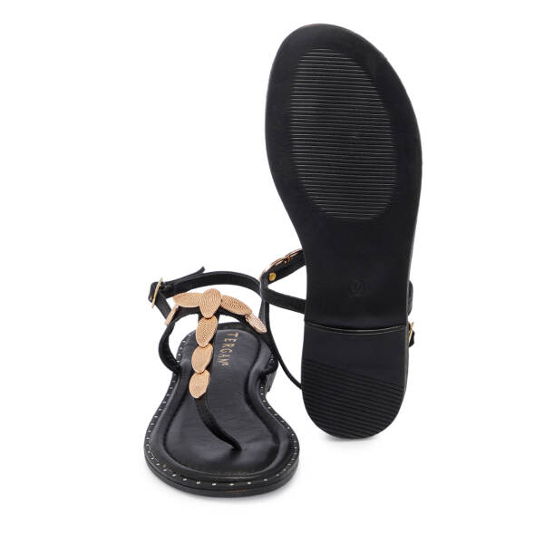 Siyah Hakiki Deri Kadın Sandalet - K26Y1SN68430-A23 - 4
