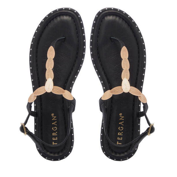 Siyah Hakiki Deri Kadın Sandalet - K26Y1SN68430-A23 - 5